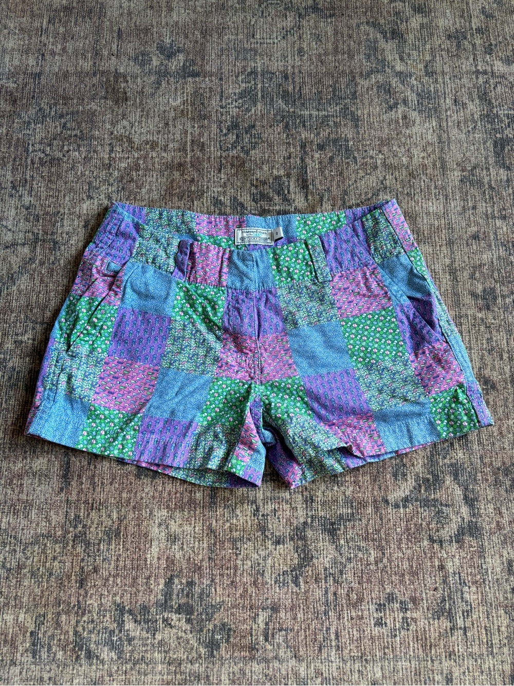 Vineyard Vines Kentucky Derby Patchwork Shorts Size 0